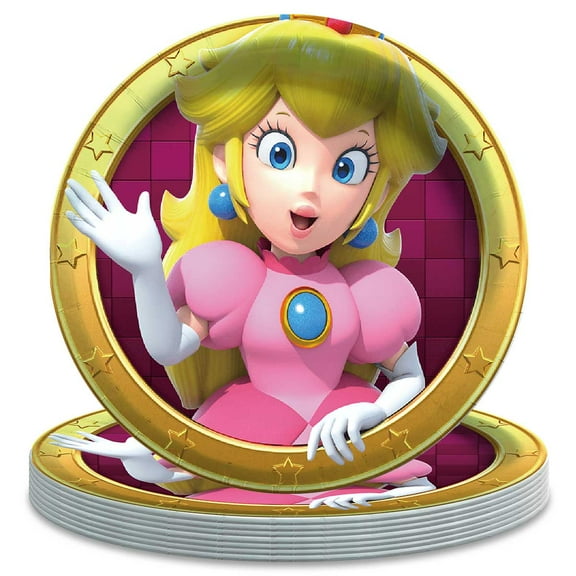 Princess Peach Paper Plates Birthday Decorations Party Supplies Tableware Disposable Dinnerware