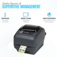 thumbnail image 4 of Impresora de escritorio de transferencia térmica Zebra GK420T para etiquetas, recibos, códigos de barras, etiquetas y pulseras - 1 año de garantía - Conectividad USB y Ethernet (Renovada), 4 of 5