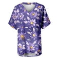 thumbnail image 4 of RT5YKing T-Shirts à Col Rond pour Femmes, Imprimé Floral, Manches Courtes, Blouse Ample, Imprimé Marbre, 4 of 5