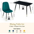 thumbnail image 5 of NORDICANA Dining Table Set for 4,5 PCS Home Kitchen Table with Chair for 4,Durable MDF Table Oblong and 4 Armless Dining Chairs Upholstered Velvet with Metal Legs for Home,Restaurant, 5 of 7
