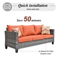 thumbnail image 6 of Ovios 5 Pieces Outdoor Patio Furniture with 30 Inch Fire Pit Table Wicker Patio Sectional Sofa with Single Chairs for Backyard Decor, 6 of 7