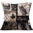 thumbnail image 3 of Pillow Covers Cotton Linen Square Vintage Halloween Decorative Throw Pillow Case Cushion Cover for Home Office Couch 18 x 18 inch Set of 2 Skull Pillowcase(Halloween#1), 3 of 5