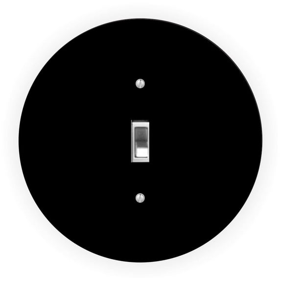 Black Design - Round Light Switch Plate Cover - Single Toggle
