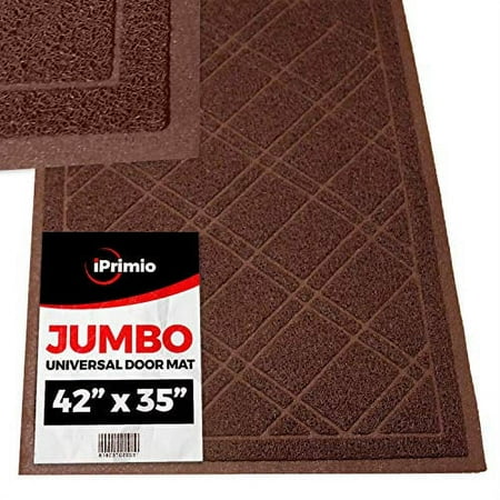 SlipToGrip Universal Door Mat - Brown XL Size 42  x 35  - Anti Slip  Durable & Washable