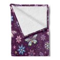 thumbnail image 2 of Butterfly Soft Flannel Fleece Throw Blanket, Vortex Shapes Polka Dots Background Flower Pattern Colorful Animal Design, Cozy Plush for Indoor and Outdoor Use, 50" x 60", Multicolor, by Ambesonne, 2 of 5