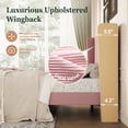 thumbnail image 6 of Amolife Full Size Platform Bed Frame with Velvet Upholstered Wingback Headboard, Pink, 6 of 13