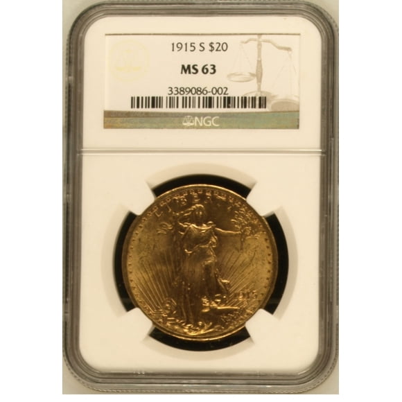 1915-S $20 NGC MS-63 Gold Double Eagle Saint Gaudens Coin