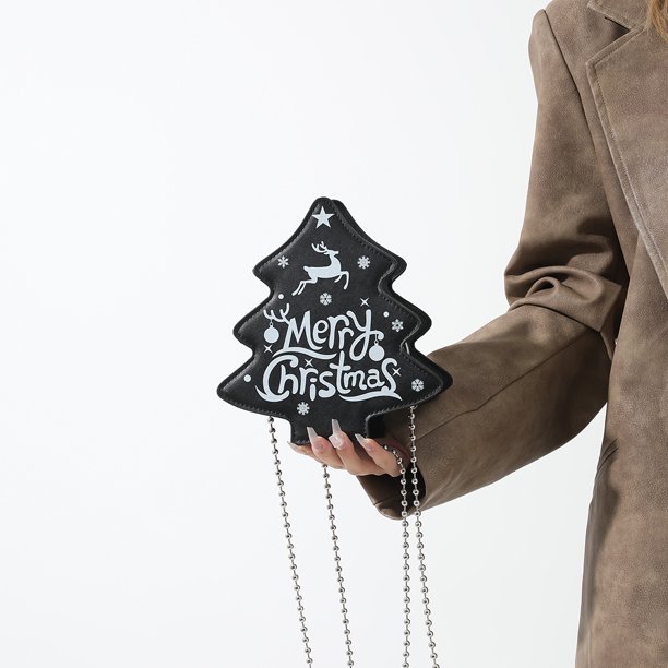 Bolso de hombro lindo con forma de árbol de Navidad, bolso Hobo elegante Simple de PU, bolso bandolera para vacaciones