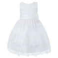 thumbnail image 2 of Little Girls White Floral Accent Layered Mesh Bottom Sundress 2/3, 2 of 2