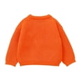 thumbnail image 7 of UngA Sweaters Baby Halloween Sweater Pumpkin Print Long Sleeve Crewneck Embroidery Knit Sweatshirt Toddler Fall Winter Pullover Orange,18-24 Months, 7 of 7