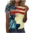 thumbnail image 2 of Vivianyo HD American Flag T-Shirt For Women Summer 2024 Vacation Casual Print 4Th Of July Clothes Patriotic Graphic Tees Tops Loose Round Neck Boho Short Sleeve Shirts Comfy Tunic Clothes, 2 of 4