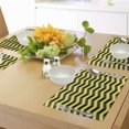 thumbnail image 4 of Ambesonne Yellow Chevron Place Mats Set of 4, Warning Sign Image, Standard Size, Black Yellow, 4 of 6