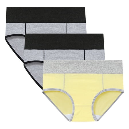 MuZeFu Women S Plus Size Cotton Underwear 3PC Women s Comfortable High Waisted Panties Women s Physiological Underpants