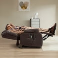 thumbnail image 6 of TEKAMON Power Lift Chair Recliner for Elderly with Heat and Massage, Lay Flat Sleeping Recliner Dual Motor Infinite Position Leather Lift Chair for Living Room (Brown), 6 of 12