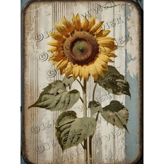 Metal Tin Sign Sunflower Flower Sign Plant Retro Sign Aluminum Vintage Sign Gift for Home Kitchen Garden Yard Wall Bedroom Club Front Door Decor 12"x16"