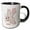 Black/White, variant on 3drose, Cute Pink Unicorn Monogram Initial K, 11oz Two-tone Red Mug