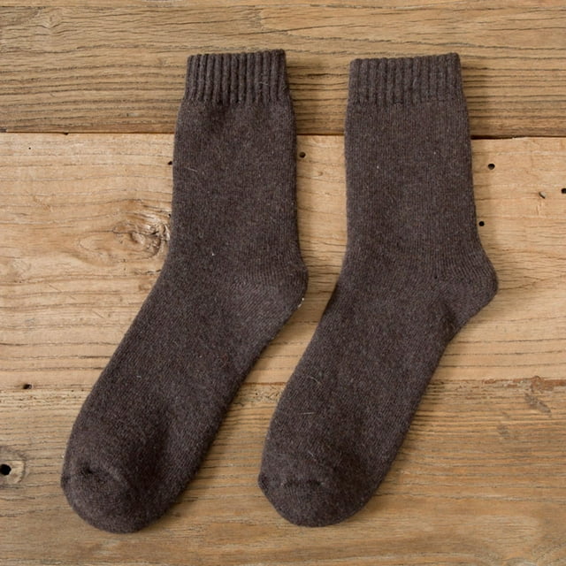 Womens Socks In Autumn And Winter Plus Velvet Padded Warm Towel Socks Solid Color Ladies Long Cotton Socks