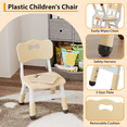 thumbnail image 3 of Set of 2 Kids Chairs with 3-Level Adjustable Height – Plastic Child Chair with Non-Slip Legs, Ergonomic Backrest, Stackable, for 2-6 Years – Pink / Dark Gray / Light Gray / Wood, 3 of 8