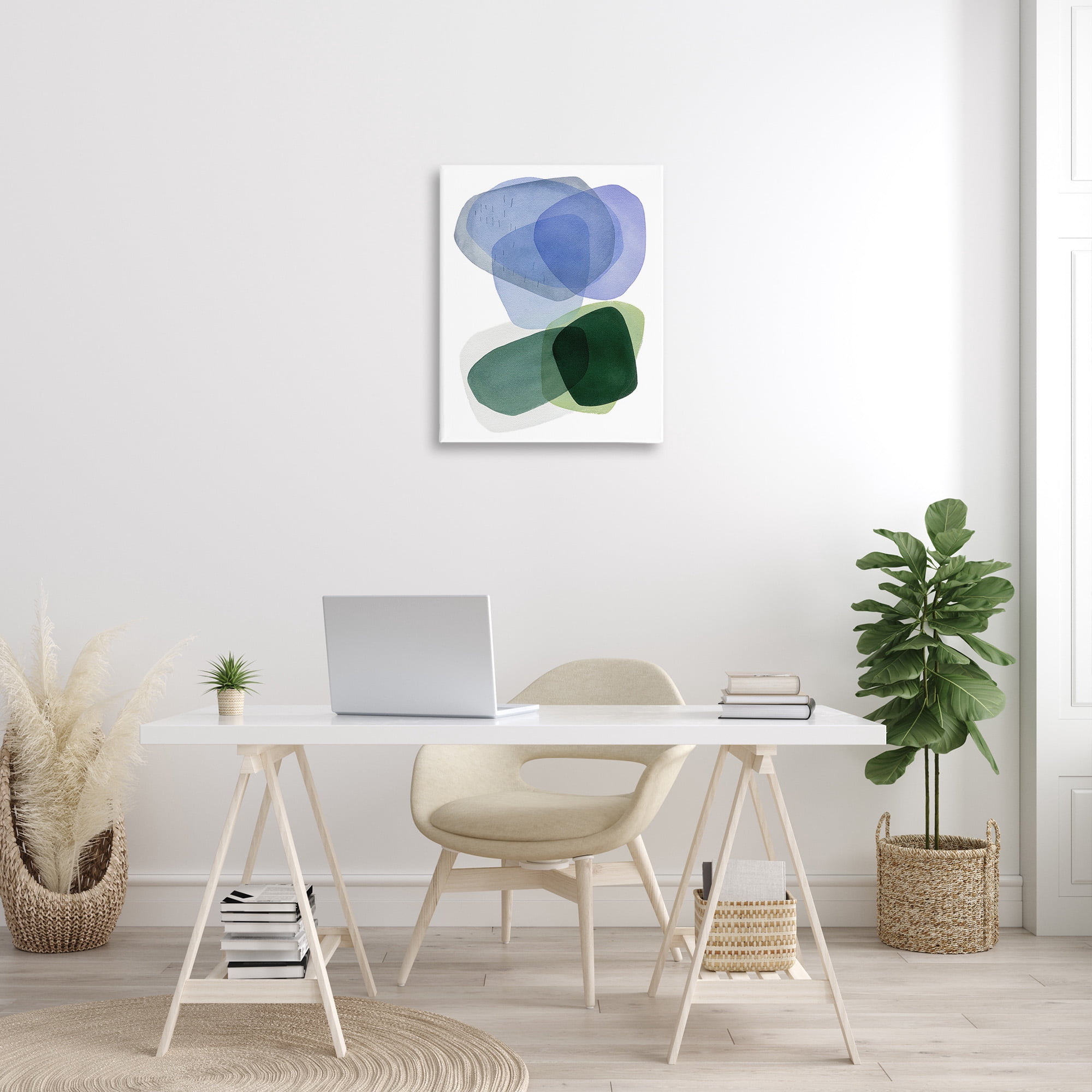 Stupell Industries Minimalist Opaque Shapes Abstract Painting Gallery Wrapped Canvas Art Print Wall Art, 24 x 30
