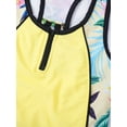 thumbnail image 5 of YEAHDOR Kids Girls 3Pcs Swimsuit Stripped Front Zipper Tank Top with Briefs and Shorts Bathing Suit Yellow Lemon 6, 5 of 7