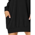 thumbnail image 4 of DYMADE Women Pockets Fashion Solid Color Casual Hooded Sweater Dress, 4 of 4