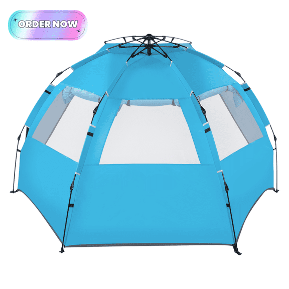 Tcbosik Pop Up Tent for Camping, 1-2 Person Camping Tent with Bag for Beach, Sand, Backyard, Blue