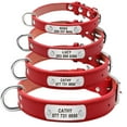 thumbnail image 2 of Pet Artist Leather Personalized Dog Collar Adjustable Puppy ID Name Custom Engraved S/M/L, 2 of 8