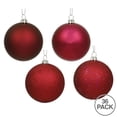 thumbnail image 2 of Vickerman 1" Berry Red 4-Finish Plastic Ball Ornament Assortment, 2 Boxes of 18, 2 of 2