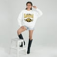 thumbnail image 3 of Women's Gameday Couture White Iowa Hawkeyes Oversized Premium Fleece Sweatshirt, 3 of 5