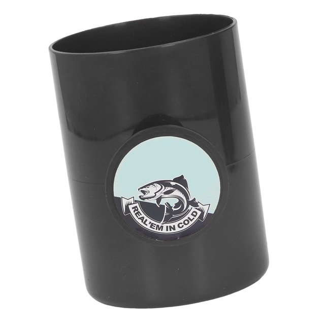 Enfriador De Latas De Pesca De Plástico Con Carrete De Línea De Mano Adjunto, Soporte Para Bebidas De Carcasa Dura, Regalo De Pesca Divertido Y único Para Funda Aislante Estándar O Coozie(negro)