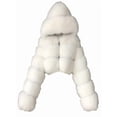 thumbnail image 2 of QSAWXQZ Women's Faux Fur Hooded Jackets Long Sleeve Solid Cropped Cardigan Coat Pink M, 2 of 4