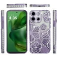 thumbnail image 4 of For Motorola Moto G Power 5G 2025 Shimmer Glitter Floral Design Thick TPU Case Cover - Purple, 4 of 4