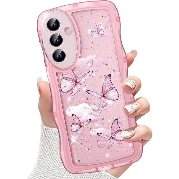 wonima11 for Samsung Galaxy A16 5G Case with Wrist Strap Kickstand Cute Glitter Cartoon Camera Lens Protector Shockproof Protective Cover for Women Girls (Stit 1)