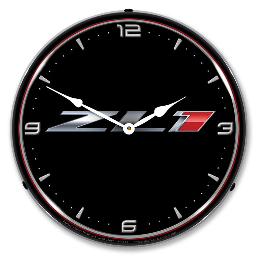 Collectable Sign and Clock Chevrolet ZL-1 LED Lighted Premium Wall Clock