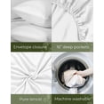 thumbnail image 3 of California King Tencel Lyocell Sheets Set - Cooling, Silky Soft Eucalyptus Bed Sheets, Deep Pocket 16", Moisture Wicking, 3 of 17