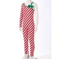 thumbnail image 6 of YONGHS Kids Girls Christmas Candy Cane Jumpsuit Unitard One Piece Striped Cosplay Bodysuit for Party Red 10, 6 of 7