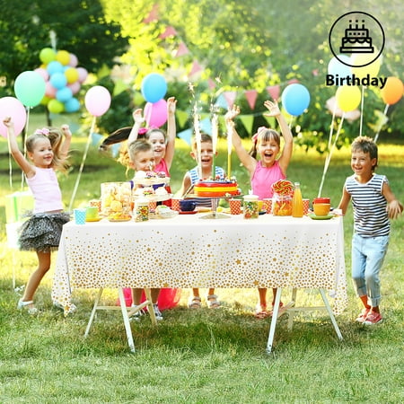 

HOMEMAXS 4pcs PEVA Disposable Tablecloth Waterproof Table Cover for Picnic Home Kitchen Decor 274 x 137 cm