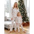 thumbnail image 5 of RUINIXCW Mommy and Me Matching Pajamas Gingerbread Man Long Sleeve Lapel Tops Pants, 5 of 8