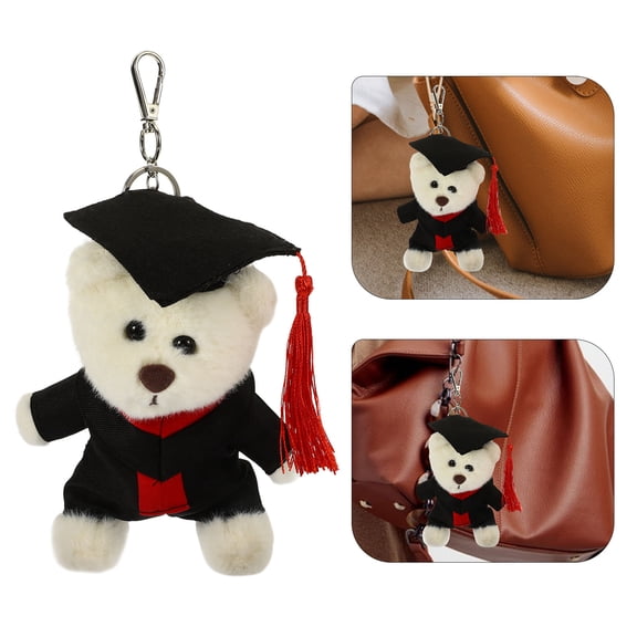 HAMPPLIES Creative Pendant 1Pcs Graduation Bear Keychain in White for Men and Women