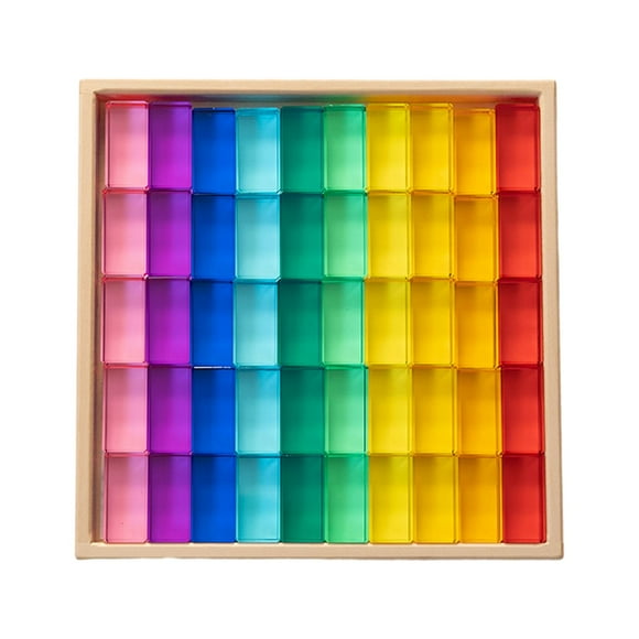 Juego de bloques de construcción de arcoíris, juego de bloques de construcción para niños, juguetes educativos de aprendizaje, regalo Ideal, juego de , 100 piezas