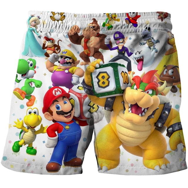 Super Mario Summer Beach Shorts 3-14 años Niños y adolescentes Pantalones de surf Pantalones de secado rápido para niños Beach Vacation110 heqiyong CONDUJO