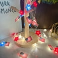 thumbnail image 3 of 4th of July Patriotic Decorations - Red White Blue LED Star & Flag String Lights, Flashing Outdoor/Indoor Light String for Independence Day, Memorial Day, Christmas, Party, Yard, Home Decor, 3 of 9