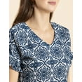 thumbnail image 4 of Moomaya Womens Printed Viscose Top, Ruffled, V-Neck, Elbow Sleeves Loose-Fit Summer Tops, 4 of 7
