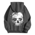 thumbnail image 6 of Women's Halloween Hooded Sweatshirts Skull Graphic Long Sleeve Drawstring Pullover Tops Skeleton Print Hoodie Shirts, 6 of 6