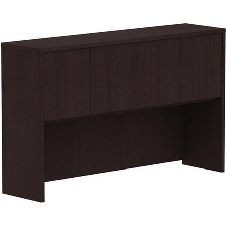 60 in. Laminate Desk Hutch with Door, Espresso