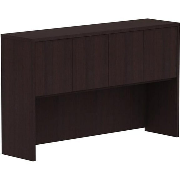 60 in. Laminate Desk Hutch with Door, Espresso