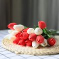 thumbnail image 3 of HESHENG Artificial Tulips Real Touch Fake Flowers Artificial Tulips Flowers Arrangement Bouquet for Home Room Office Wedding Party, Red, 3 of 7