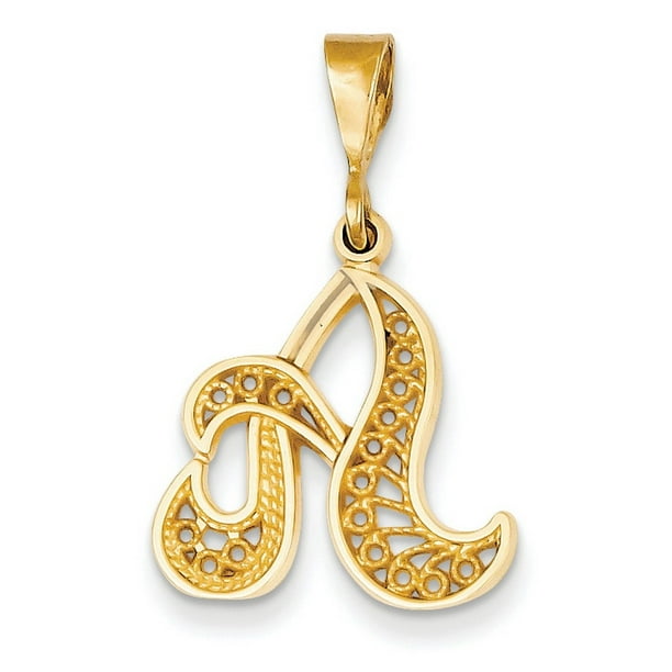 Jewelry Stores Network - 14k Yellow Gold Filigree Design Cursive Style ...