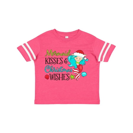 

Inktastic Mermaid Kisses and Christmas Wishes with Seashells Gift Toddler Boy or Toddler Girl T-Shirt
