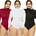 thumbnail image 1 of Body à Manches Longues Col Roulé Body Sexy Bodycon Taille Haute Romper, 1 of 3